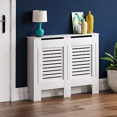 SALE Radiator Cover Medium MDF Modern Cabinet Shelf Wood Grill Furniture White  • £31.66
