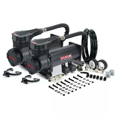 Viair 485c Dual Pack Stealth Black Air Ride Bag Suspension Compressor Pump Train • $541.95