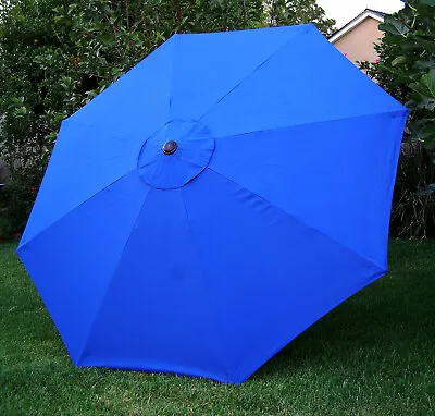 Bellrino Patio Umbrella Canopy  Cover Replacement  Fit 9ft 8 Ribs Royal Blue • $28.99