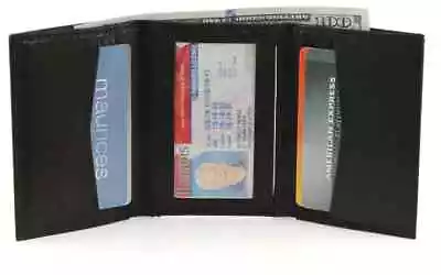 $8.99 • Buy Trifold Mens Real Leather Slim Wallet (David And  Taylor) Brand New (Black) 