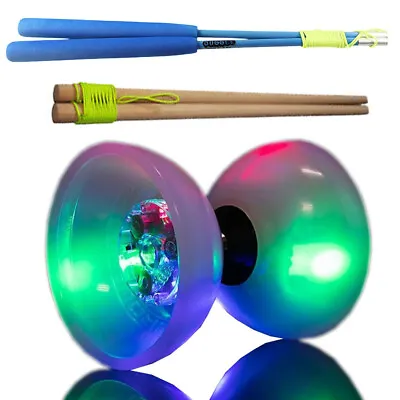 £23.49 • Buy Light Up PRO Diabolo With Metal / Wooden Sticks PRO Circus Skills LED Diablo