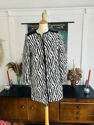 H&M Zebra Print Coat Jacket Smart U.K. Size 10 • £10