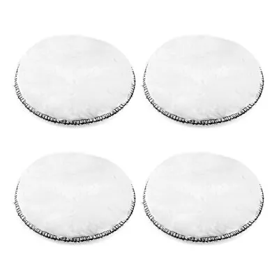 4Pcs 5-Inch Wool Polishing Pad Hook And Loop Buffing Wheel Polisher Buffer • £12.73