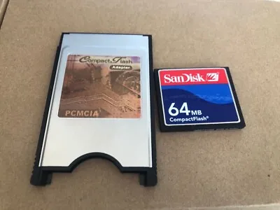 SANDISK  64MB Compact Flash +ATA PC Card PCMCIA Adapter JANOME Machines • $5