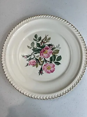 Vintage The Harker Pottery Co. 22 KT. Gold Floral Scalloped Edge Dinner Plate • $11.99