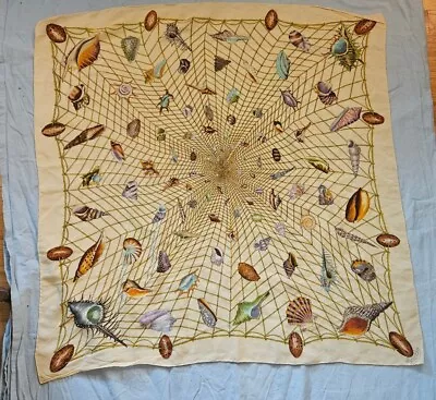 Vintage Gucci Seashell Silk Scarf 32  Square Free Shipping  • $185