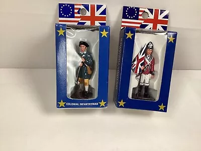 Americana Souvenirs 2 MIB Revolutionary War Soldiers BRITISH COLONIAL MILITIA • $16.95