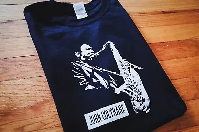 Vintage John Coltrane Saxophone Jazz Black T-Shirt Giant Steps Davis Blue Note • $18