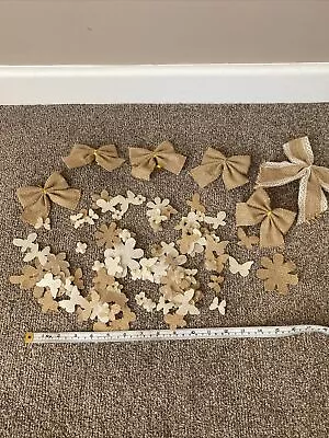 £3 • Buy Hessian Bundle Weddings Crafts Bunting Butterflies, Flowers Bows