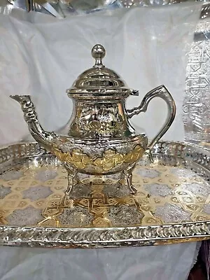 Moroccan Tea Serving Tray Set 1 Teapot 1 Tray *NEW* • $175