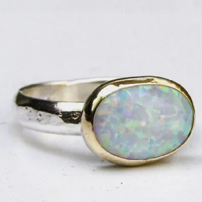 Opal Gemstone Solid 925 Sterling Silver Handmade Amazing Ring All Size MO2386 • £13.20