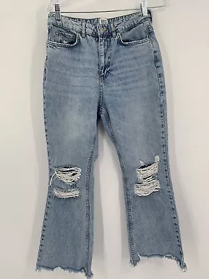 Urban Outfitters BDG Wilco Jeans Womens 28 Destroyed High-Waisted Cropped Flare • $24.88
