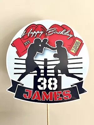 Boxing Gloves Personalised Birthday Cake Topper Sports • £5.49