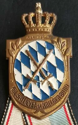 £54.99 • Buy ✚7585✚ German Bavarian Warrior League Badge Medal KRIEGERVERBAND WW1 DESCHLER