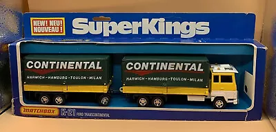 K-21 MATCHBOX SUPERKINGS FORD CONTINENTAL TRUCK Boxed Matchbox Ford Continental • $73.98