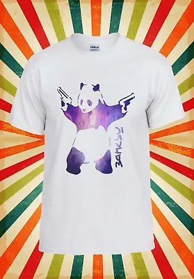 Banksy Panda Galaxy Space Cool Funny Men Women Vest Tank Top Unisex T Shirt 1116 • £9.95