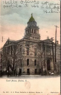 Marion Ohio Court House Hand-Colored 1907 Antique Postcard D338 • $7.95