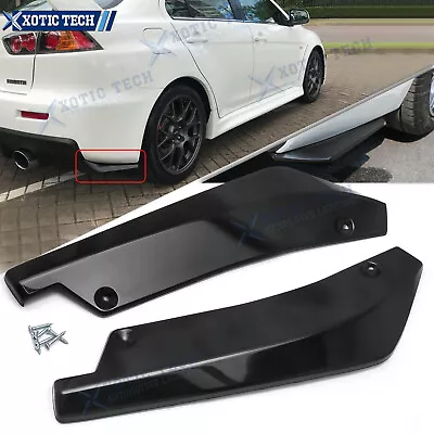 $22.88 • Buy JDM Gloss Black Rear Bumper Canard Splitter Wrap Lip For Mitsubishi Lancer EVO