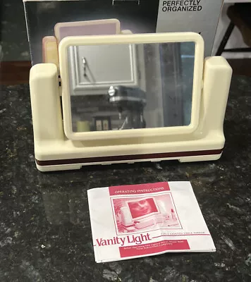 Vintage Retro 1986 McCrory Store Lighted Cosmetic Mirror Makeup W/Drawer Works • $11.99