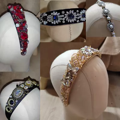UK Crystal Headband Rhinestone Gem Women Zirconia Wedding Party Luxury Diamante • £5.99