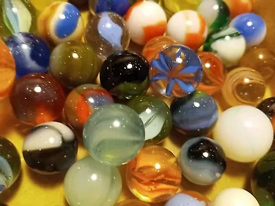 Box Of 80 Unique Assorted Marbles Very Nice All Kinds Vintage  • $32.99