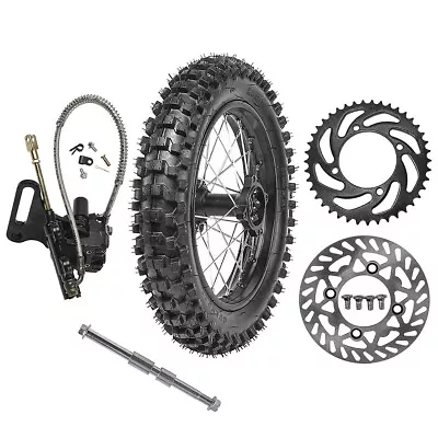 $189.56 • Buy 14  Rear Wheel 90/100-14 Tire Rim W/ Brake Rotor Caliper Sprocket YZ85 CR85 CR80