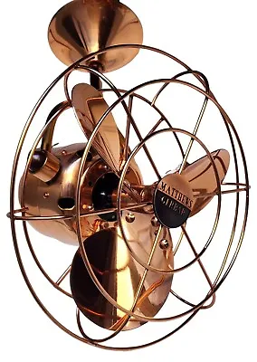 Matthews Fan Company Gerbar Bianca Directional Polished Copper Ceiling Fan • $900