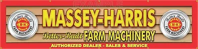 MASSEY HARRIS TRACTOR FARM DEALER LETTER SIGN REMAKE BANNER ART MURAL 24  X 96  • $76.95