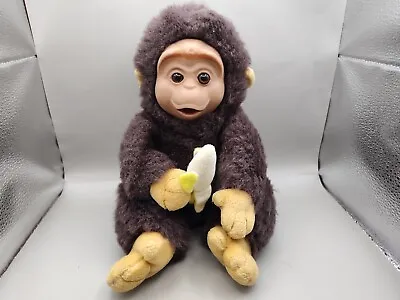 Vintage Plush Monkey Plastic Face With A Banana B4 • $12