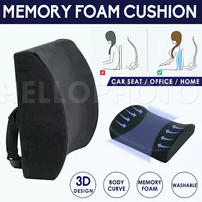 Memory Foam Lumbar Back Pillow Support Back Cushion Home Office Car Seat Chair • $18.96