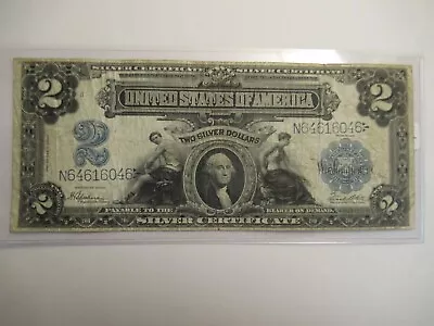 Series 1899 $2 Silver Certificate Circ Large Size Note Nice Condition! • $310