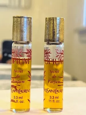 Vintage Opium Secret De Parfum Splash Miniatures  Lot Of Two YSL 0.11 Oz /3.3 Ml • $39.95