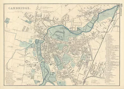 CAMBRIDGE Antique Town City Plan By GW BACON University Colleges 1898 Old Map • £100