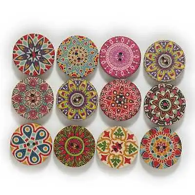 50pcs Retro Series Wood Buttons Handwork Sewing Scrapbook Clothing Crafts Decor • $3.39