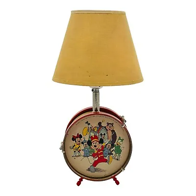 Vintage 1950s Disney Mickey Mouse Club Drum Lamp By Econonlite • $149.95