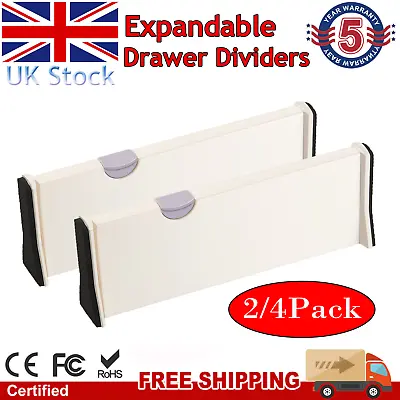 £25.99 • Buy 2-8 Drawer Dividers Partition Spring Loaded Expandable Kitchen Bedroom Organiser