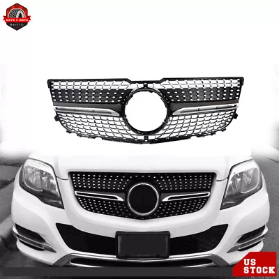 Chrome Front Grille Diamond Grill For Mercedes-Benz GLK250 GLK350 X204 2013-2015 • $59.99