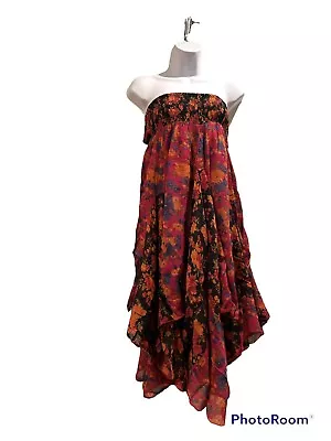 Womens  Summer SunBoho Hippie  Vintage Smocked Cotton Dress. • $21.99