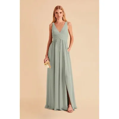 BIRDY GREY Laurie Empire Waist Bridesmaid Formal Maternity Dress Green Sz L K18 • £48.25