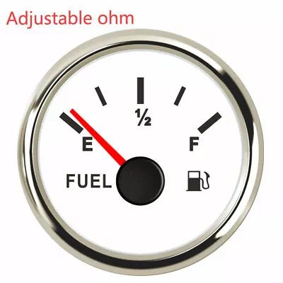 White 52MM/2  Fuel Level Meter Gauge Programmable Ohms For Car Motorcycle Marine • $23.70