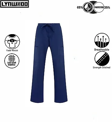 £11.99 • Buy Hospital Medical Scrubs Trousers Uniform Healthcare Lab Dentist Bottom Navy Blue