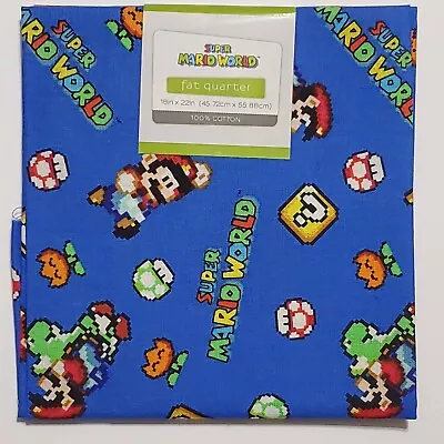 Fq Nintendo Super Mario World Retro Toss Cotton Fabric Fat Quarter 18 X22  • $8.50