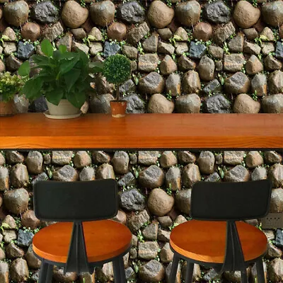 10m PVC Wood Grain Wall Paper Brick Stone Wallpaper Self-Adhesive Room Wallpaper • $40.94