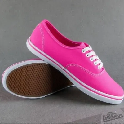 VANS Women's Hot Pink Canvas Lace Up Tennis Shoes Sneakers Size 9 • $14.99