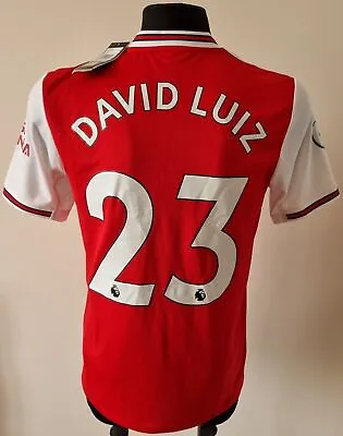 Arsenal 2019 - 2020 Home Football Adidas Shirt #23 David Luis Size Medium • £94.81