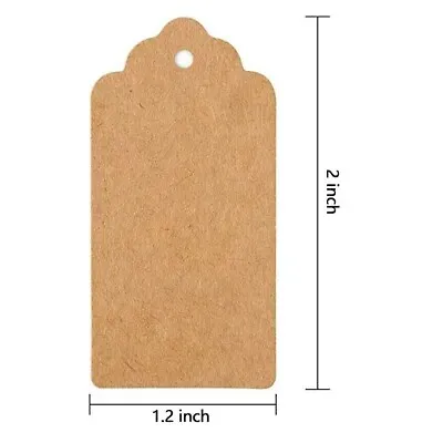 £2.95 • Buy ECO KRAFT Paper Gift TAGS Card Label | Free String | 100 Per Pack | UK Seller 