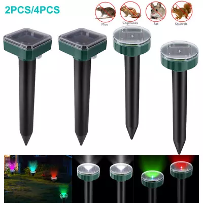 LED Solar Power Animal Ultrasonic Repellent Mice Gopher Mole Pest Snake Repeller • $26.69