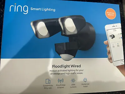 Ring Smart Lighting Motion-Activated 2000-Lumen Wired Floodlight Blk (E10028436) • $54.95