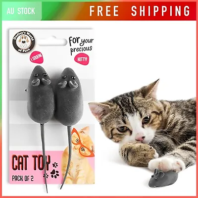 2/6PCS Mice Mouse Rattle Squeaker Cat Toy Interactive Kitten Playing Kitty Gifts • $4.95