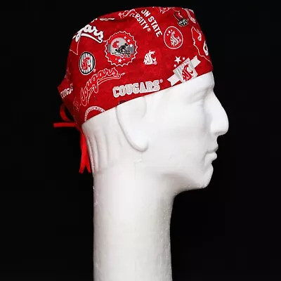 Washington State Cougars On Red Theme Scrub Hat • $308.75
